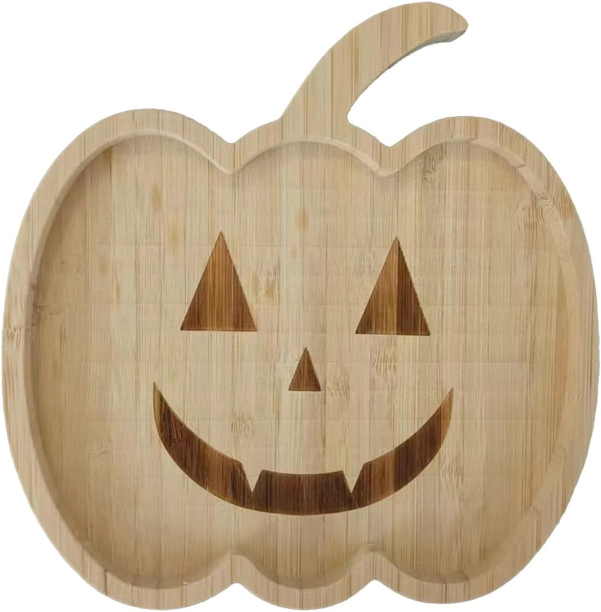 Decoratief houten serveerdienblad met pompoenmotief voor Halloween-decoratie