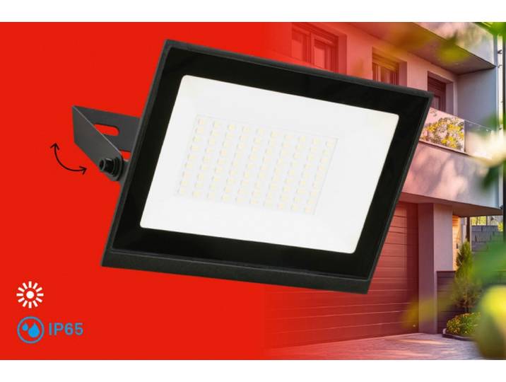 LED Flutlichtstrahler BRILONER LEUCHTEN VARO , schwarz (matt, schwarz), B:30cm H:185cm L:175cm, Leuchten, LED Flutlichtstrahler, 17,5x18,5x3 cm, Garage, Garten, Auffahrt
