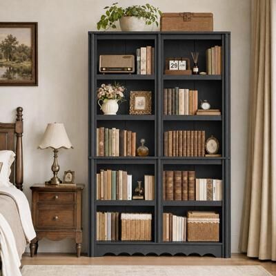 Garvee 5-Tier Wood Bookshelf, 70.9in Tall Bookcase w/ Roman column design for Home Office