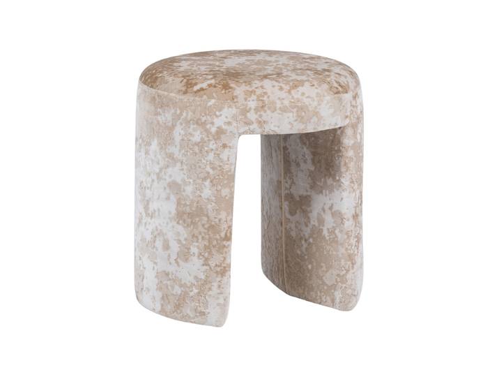 Design Hocker „Charlie“ Strukturstoff Beige De Eekhoorn