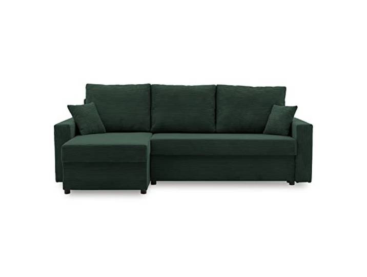 Ecksofa Aikido I 233x90 - mit schlaffunktion - Farben zur Auswahl - modernen Eckcouch - mit Bettkasten - Moderner Cordstoff - Stoff POSO (POSO 014)