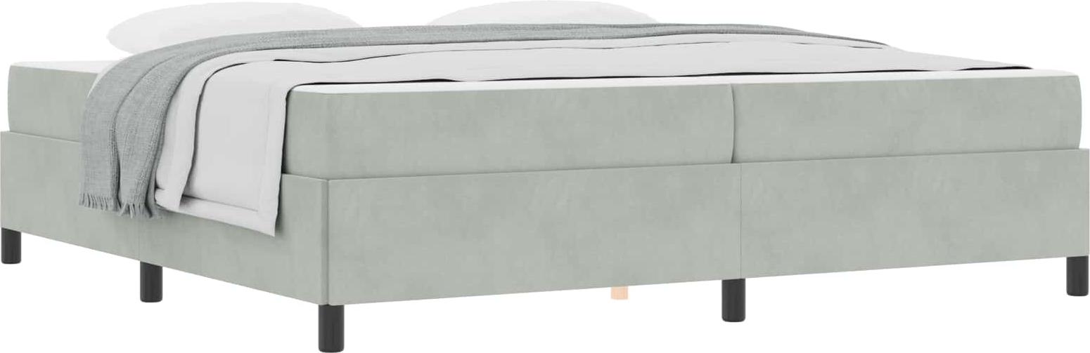 Bettrahmen Hellgrau 200 x 200 cm Stoff