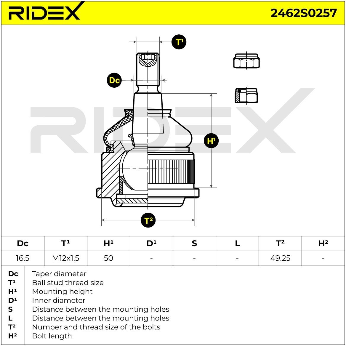 RIDEX 2462S0257 Ball Joint