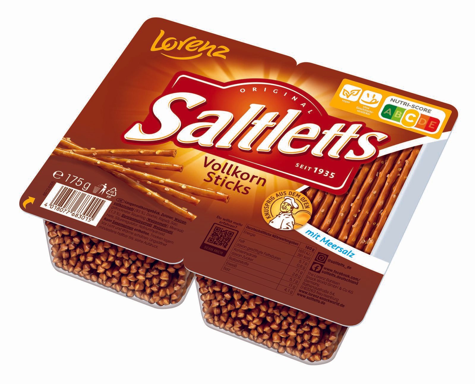 Saltletts Vollkorn Salzstangen 175,0 g 676241