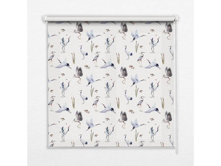 Tulup Innenrollo - Fensterrollo - Rollo - 130x140 cm - Reiher, Weiß, Kunststoff, Rechteckig, 130x140x0.5 cm, Heimtextilien, Vorhänge, Rollos