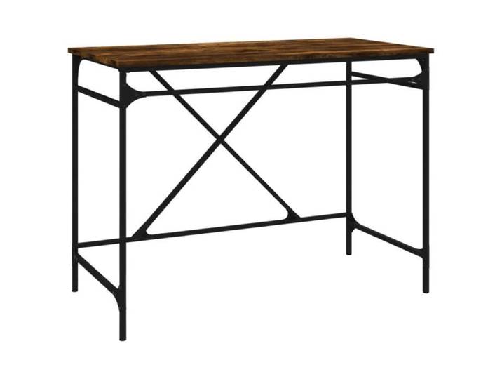Bureau - GAROSA - BAO - Chêne fumé - 100x50x75 cm - Bois d'ingénierie et fer