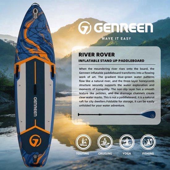 Aufblasbares SUP-Board, Ocean Blue - 335 x 84 cm (Abmessungen) - 15 cm (Dicke) - Material: EVA und PVC - Allround-Paddelboard