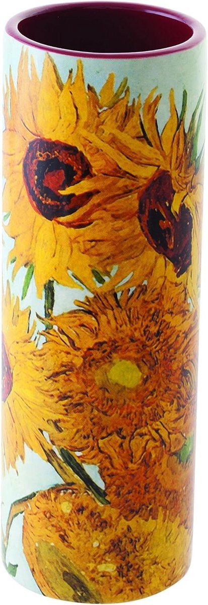Keramische Vaas met Zonnebloemen Decoratieve Pot voor in de Woonkamer, Hoogte: 18 cm