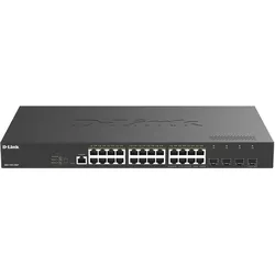 D-Link 28-Port Smart Managed PoE+ Gigabit Switc (28 Ports), Netzwerk Switch, Schwarz