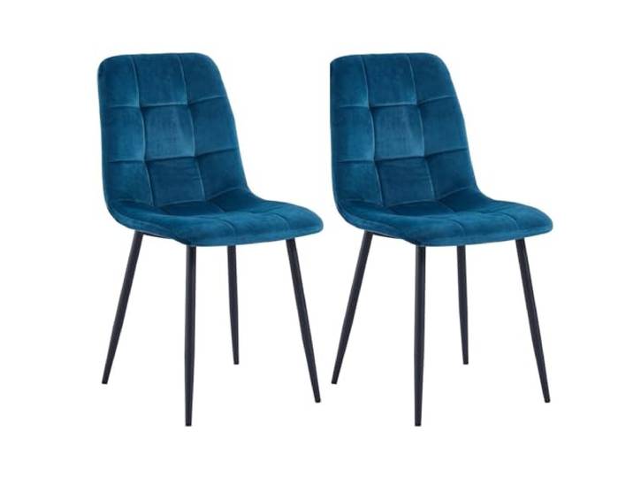 Colenis Esszimmerstühle 2er Set, Samt, Petrol, ohne Armlehnen, Ela Polsterstuhl, Küchenstühle, Metallbeine, bis 120 kg belastbar, Schminktischstuhl, Wohnzimmer, Homeoffice