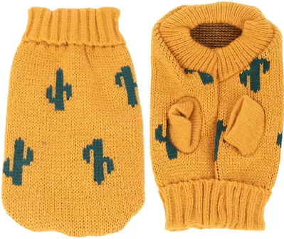 Inspire Curations CozyPurr Turtleneck Winter Sweater For Cats & Small Dogs cactus s