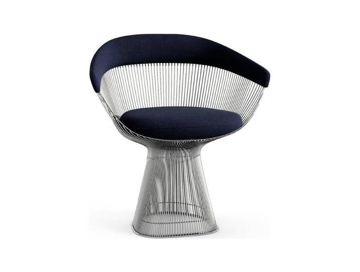 KNOLL fauteuil PLATNER (Aviator / Nickel - Tissu Knoll Velvet / Métal)