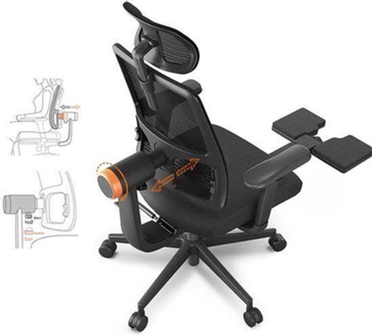 Ergonomische Bureaustoel met Auto-Following Rugleuning en Armleuningen voor Home Office en Gaming
