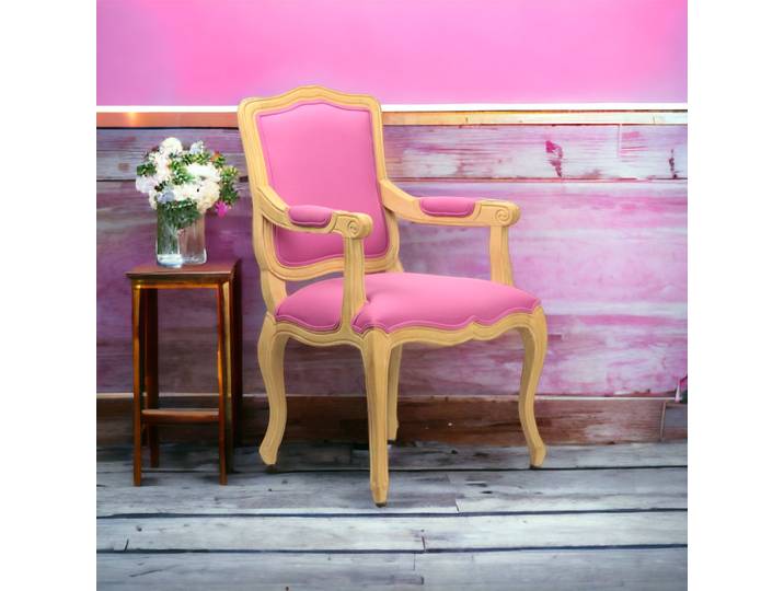 Fauteuil Baroque en Tissu - Rose