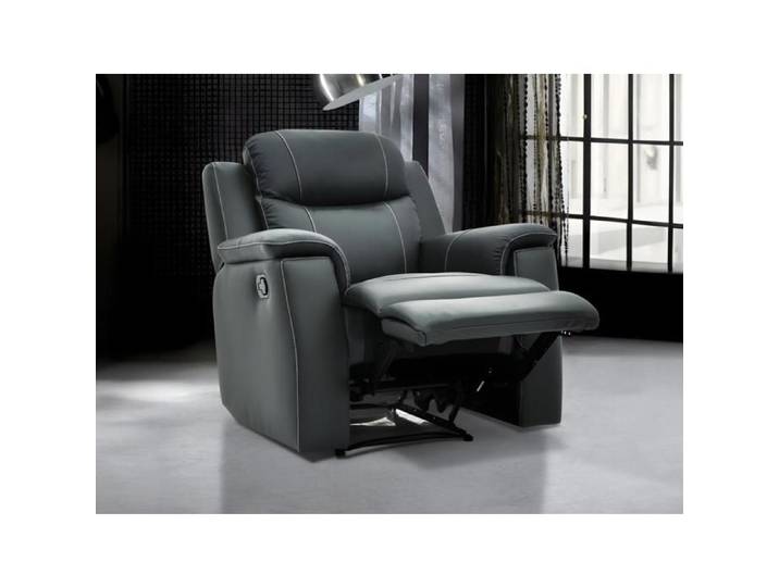 Fauteuil relax EVASION en cuir - gris