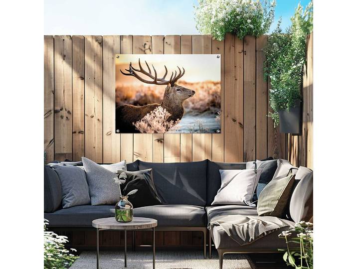 Poster extérieur Cerf PVC Marron/Marron 60 x 80 x 0cm