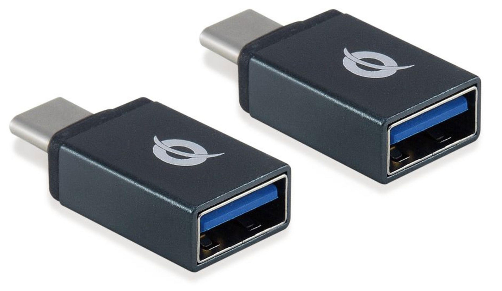 Conceptronic DONN03G USB-C naar USB 3.0 Adapter 2-pack grijs