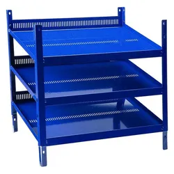 HP Autozubehör, Kellerregal, Regalelement LOGS 20 H520xB540xT390mm blau RAL 5022 mit Rasterstanzung 3 Fachböden