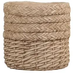 Chic Antique Übertopf Corte mit Flechtmuster, H20,5 x Ø20 cm, braun