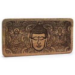 Long Tray 30x15x2.5cm - Buddha Face Black Engraved