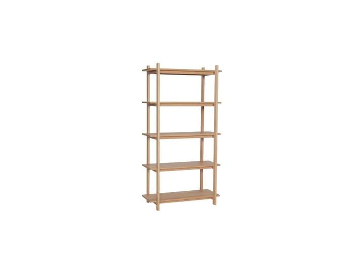 Étagère en chêne beige, 5 étagères, autoportante, avec rangement,