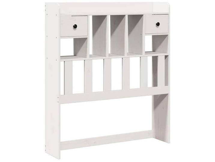 “Winter Sale TOP Tête de lit Blanc - Tête de lit avec rangement blanc 90cm - bois massif de pin PRO35800
