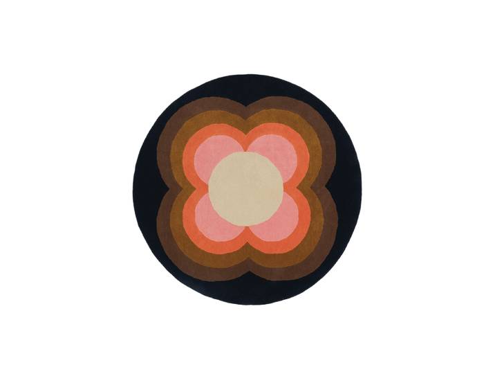 Runder Designer Teppich „Sunflower“ - handgetuftet, aus 100% reiner Schurwolle Pink Ø 200 cm ORLA KIELY