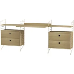 Schreibtisch mit Schubladen Beige Eiche