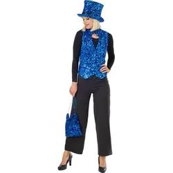 Weste "Pailletten" für Damen, blau