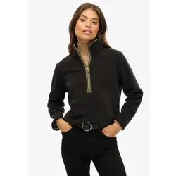 Superdry für Damen. W2012337A Estate Fleece Half Zip Fleece schwarz (XL), Lässig, Recyceltes Polyester, Nachhaltig