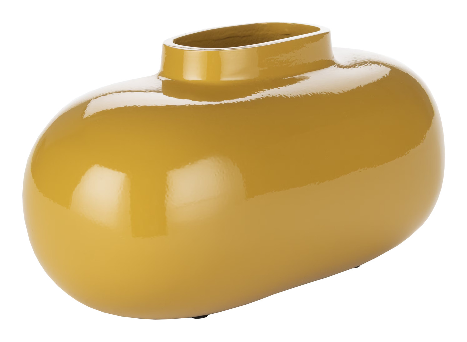 Dutchbone Vaas Droplet 10 cm - Okergeel