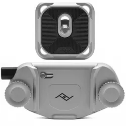 PEAK DESIGN Capture Clip v3 inkl. Standard Plate - Silver (Silberfarben) - Kameraclip zum Tragen von DSLR-/DSLM-Kameras an Gurten oder Gürteln