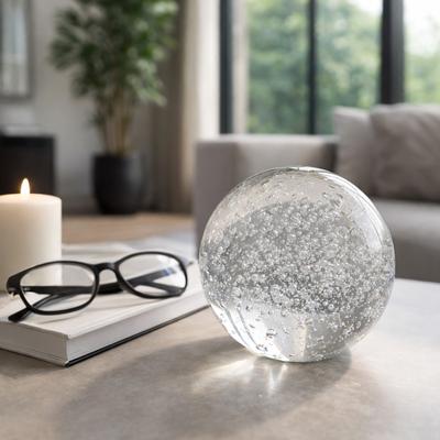 Sagebrook Home Clear Crystal Ball - Elegant Decorative Object For Home Display
