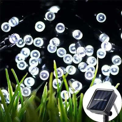 Uplift Essentials Solar Outdoor Christmas Lights Waterproof Garden String Lights white 300led 32m