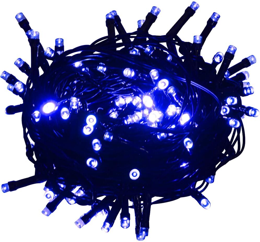 vidaXL Cordão de luzes com 600 luzes LED 60 m PVC azul Azul