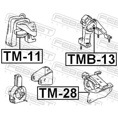 FEBEST Lagerung, Motor TMB-13 hinten für TOYOTA