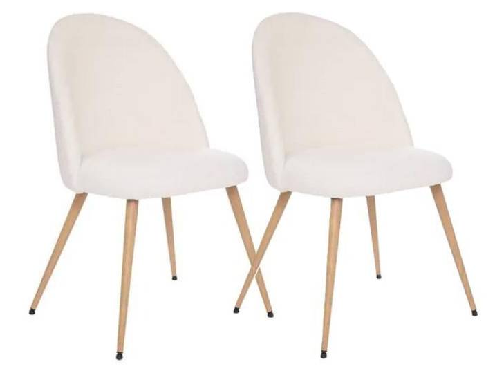 Lot de 2 Chaises bouclette Slano blanc Atmosphera - Blanc