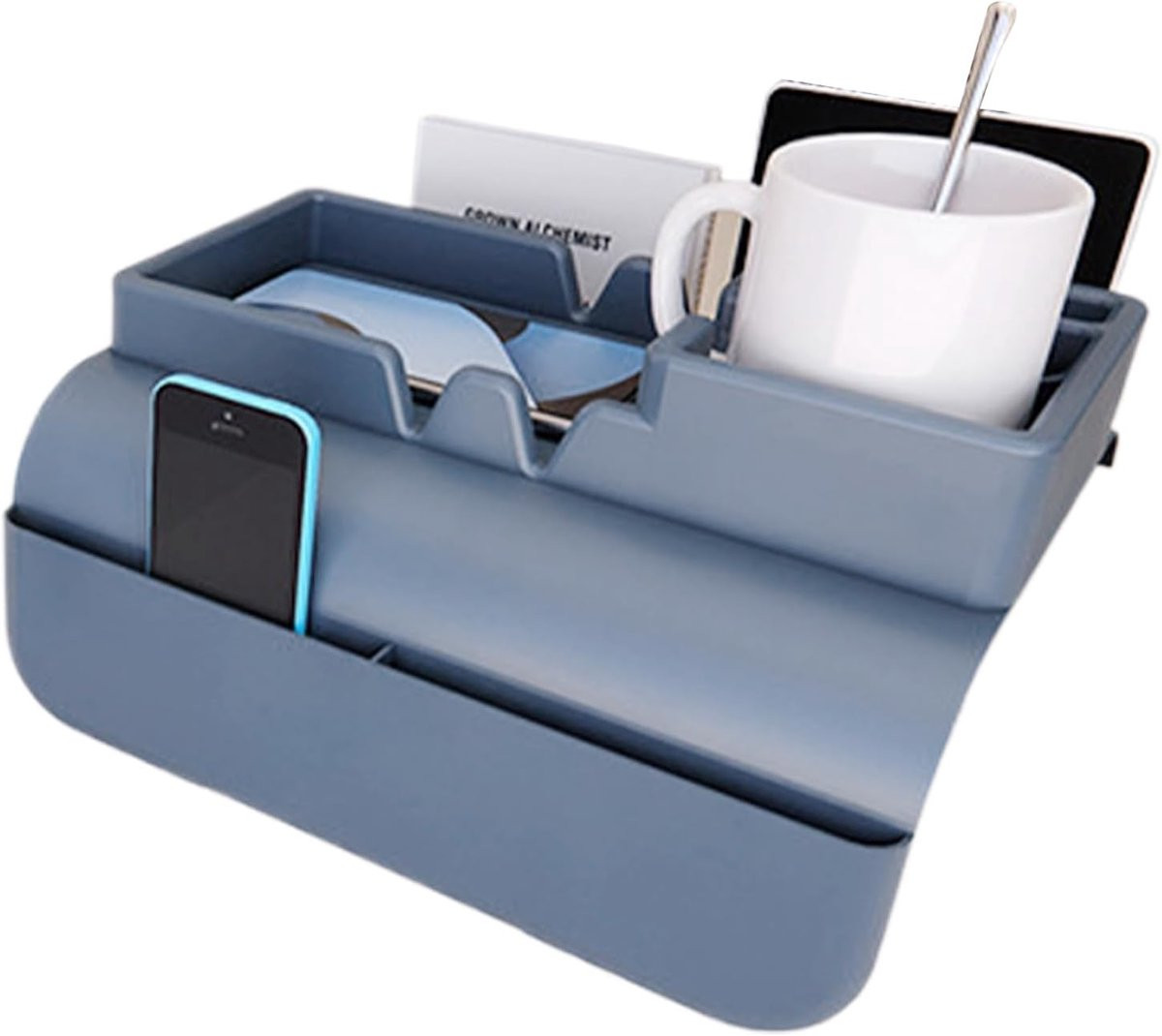 Bank Armleuning Dienblad Sofa Organizer Blauw 48 x 30 cm