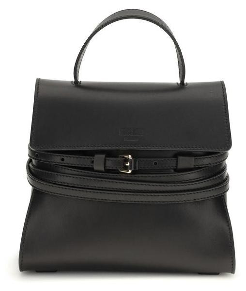 Moschino Tie Me Small Handtasche schwarz Gürtel Kalb