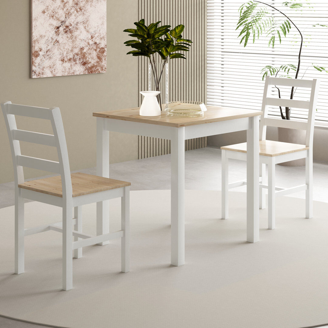 Lark Manor Ogden 2 -Person Dining Set Natural/Grey 2
