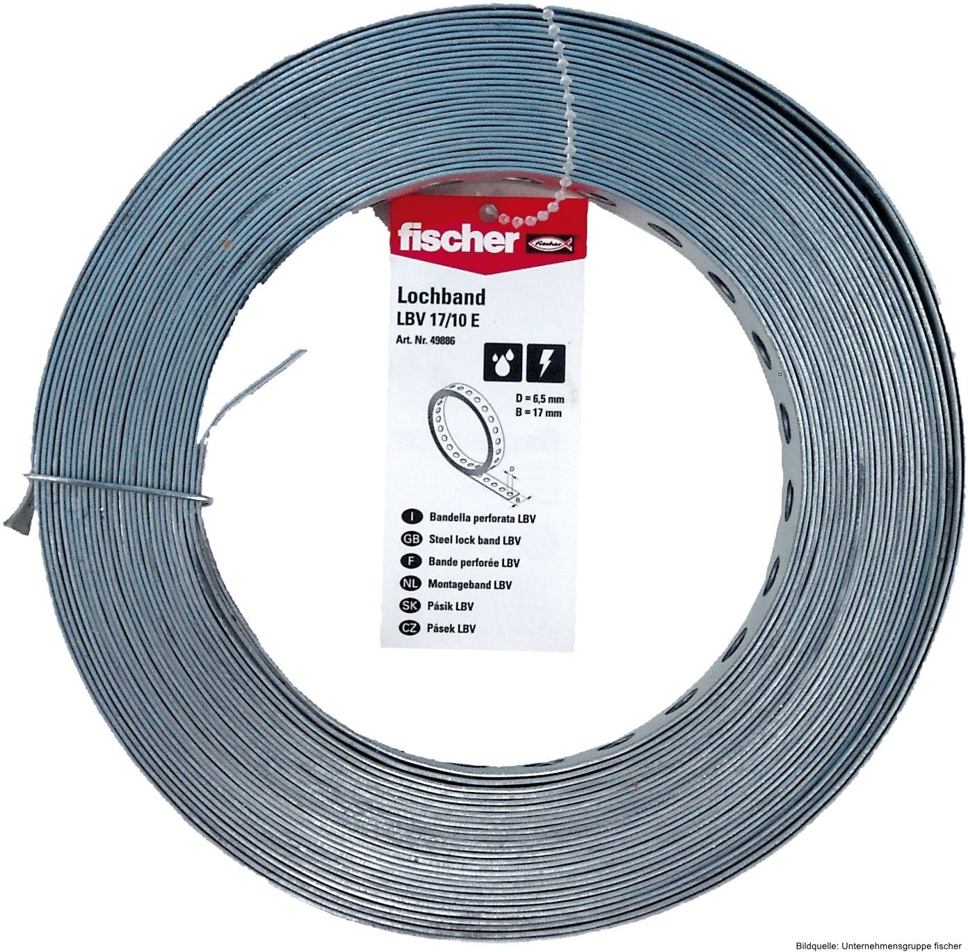 fischerwerke fischer Lochband LBV 12 / 10 m, Einzelpreisauszeichnung