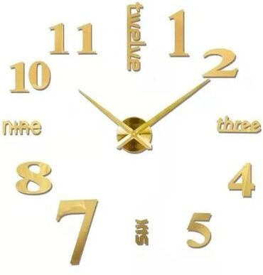 Inspired Finds 3D Luminous Frameless Wall Clock DIY Kit Modern Silent Glow Wall Decor gold Radiant Starburst 3d 130cm = 51.18in