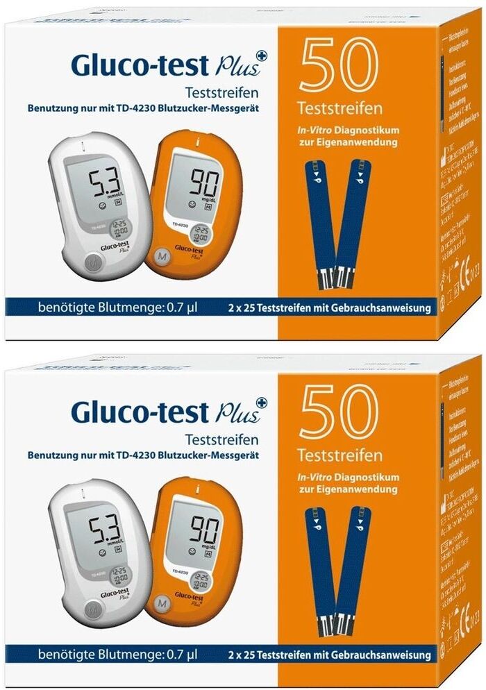Gluco-test Gluco Test Plus Blutzuckerteststreifen 2x 2x50 St Teststreifen