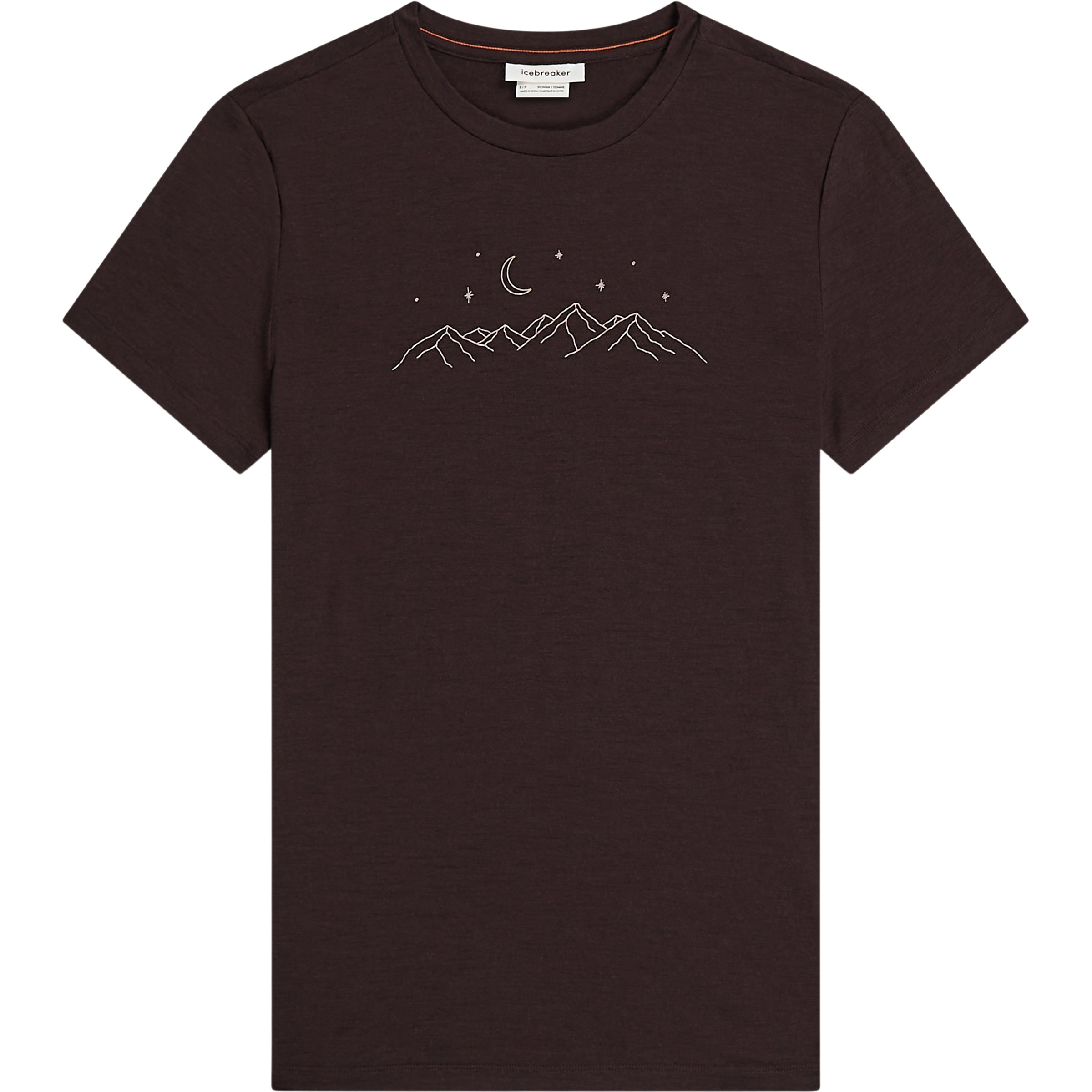 Icebreaker 150 Tech Lite Sparkling Stars Damen T-Shirts braun Größe S Trekking Hautfreundlich Merinowolle