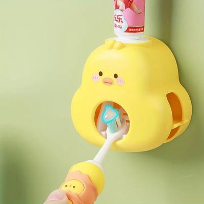 Uplifted Finds Cute Yellow Duck Automatic Toothpaste Dispenser & Toothbrush Holder Cute Yellow Duck Automatic Toothpaste Dispenser & Toothbrush Holder