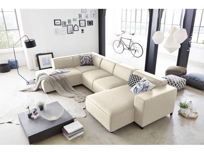 Wohnlandschaft OTTO HOME Bulky U-Form , beige, B:324cm H:70cm T:195cm, Sofas, Wohnlandschaft, in U-Form und XXL Sitzfläche, modular aufgebaut