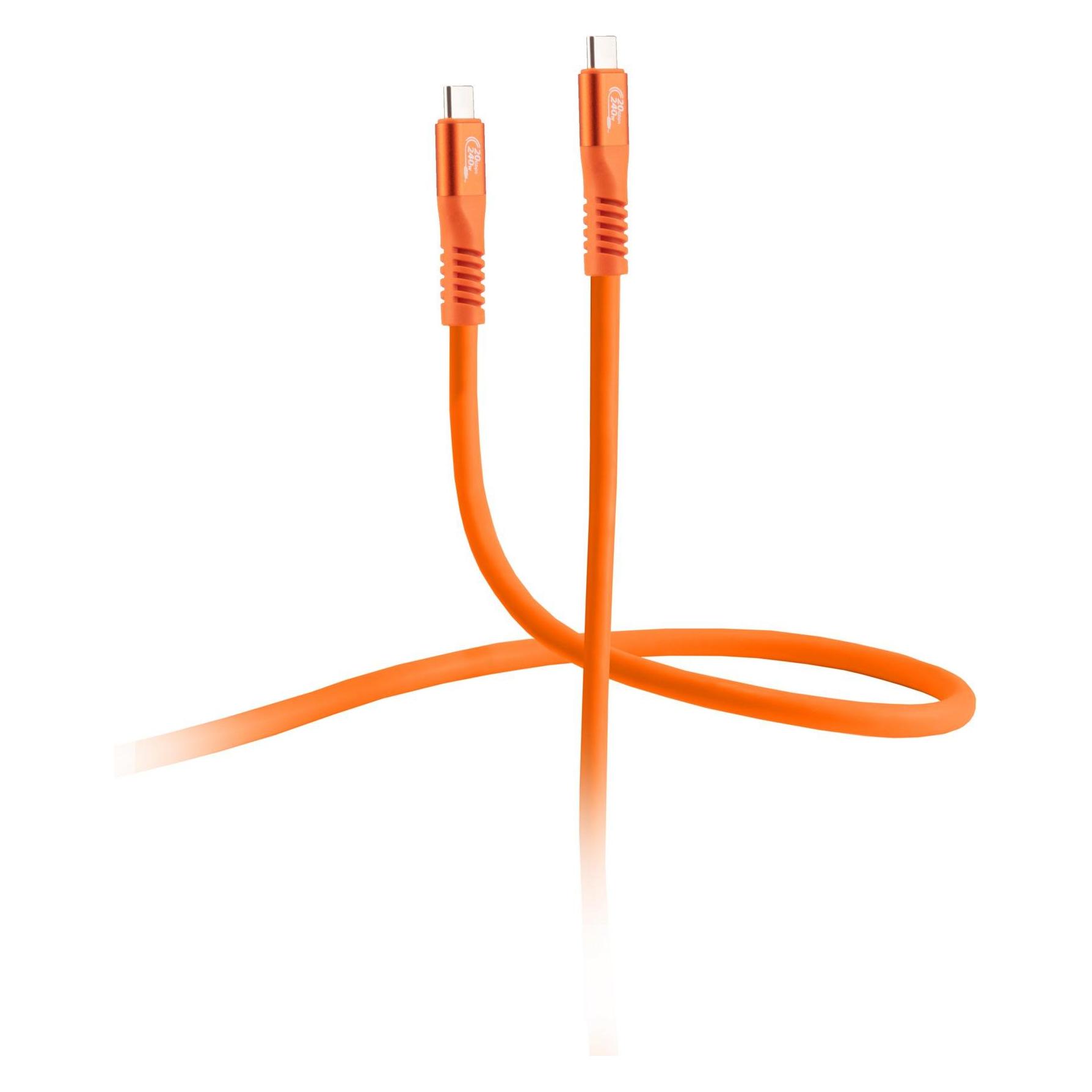 Flexline -USB-C Ladekabel, USB 3.2, 240W, orange, 2m (2 m, USB 3.2 Gen 2x2, 240 W) (FL31-77037)
