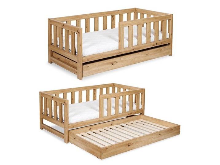 AMELIA Lit enfant 160x80 Chêne avec tiroir gigogne