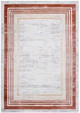 Klair Living MARFI Collection Brown / Ivory / Bordered Non-Shedding Area Rug