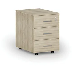Büro-Rollcontainer SOLID, 3 Schubladen, Eiche natur